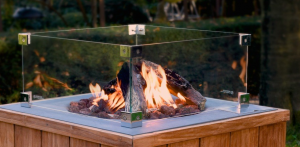 Rechteckiger Feuertisch Teak | Flauas-Shop